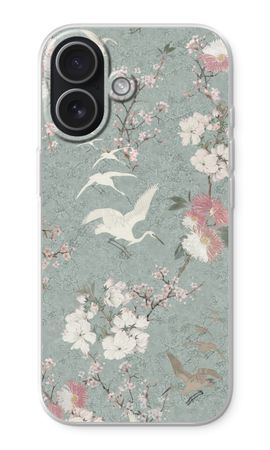 Japanese crane birds blossom