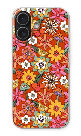 Retro bloemen - Rood