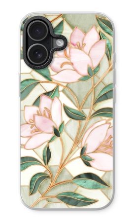 Orange stained glass flower
