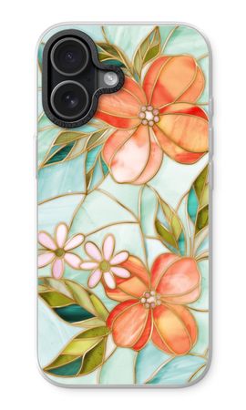 Orange stained glass flower