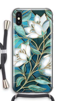 Blue stained glass flowers