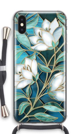 Blue stained glass flowers