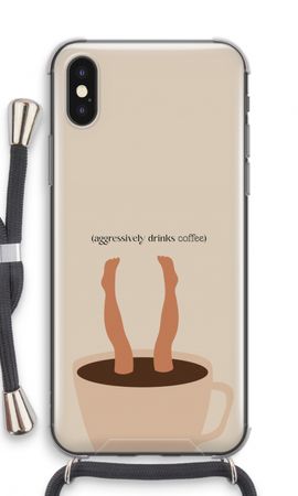 Aggressively drinks coffee