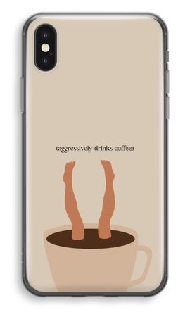 Aggressively drinks coffee