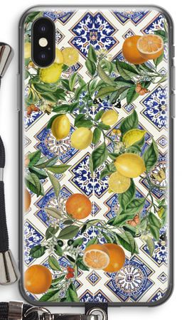 Blue tiles, lemons and oranges