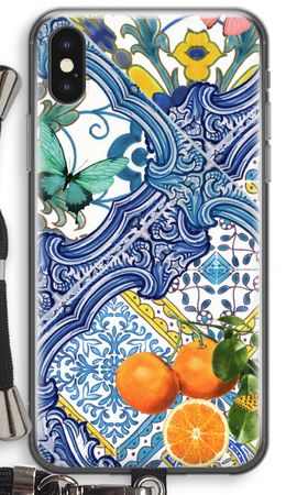 Blue tiles and oranges