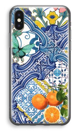 Blue tiles and oranges