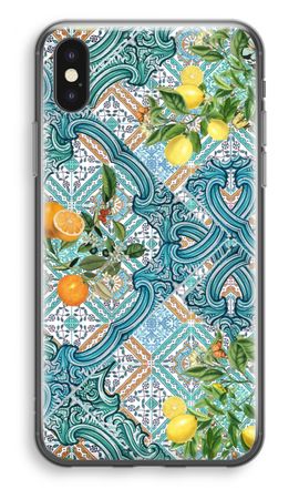 Blue tiles, lemons and oranges