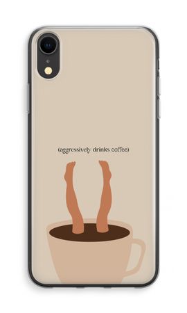 Aggressively drinks coffee