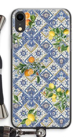 Blue tiles, lemons and oranges - small