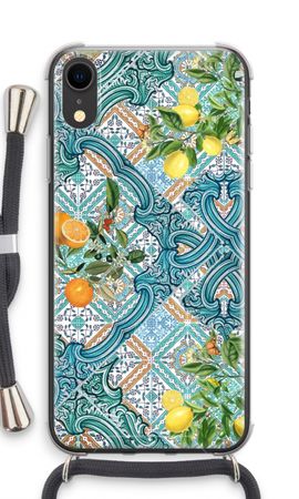 Blue tiles, lemons and oranges