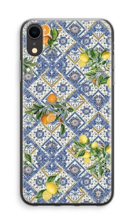 Blue tiles, lemons and oranges - small