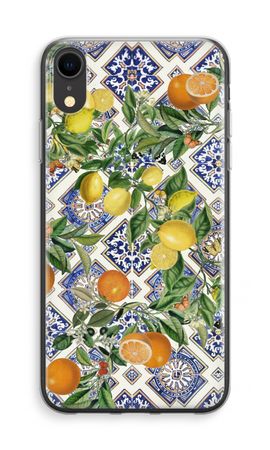 Blue tiles, lemons and oranges
