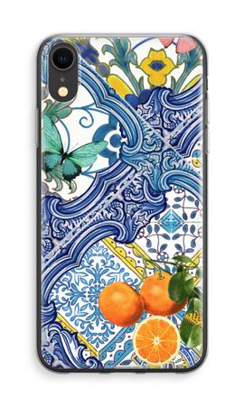 Blue tiles and oranges