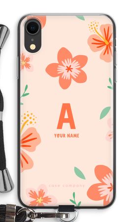 Tropical Pink Flowers Monogram