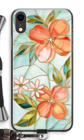 Orange stained glass flower