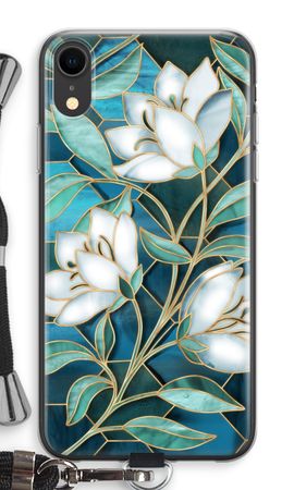 Blue stained glass flowers