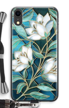 Blue stained glass flowers