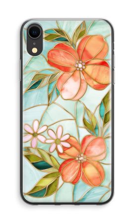 Orange stained glass flower