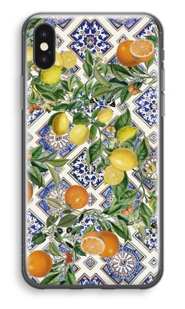 Blue tiles, lemons and oranges