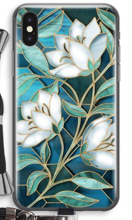 Blue stained glass flowers