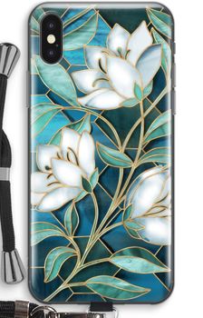 Blue stained glass flowers