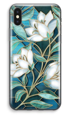 Blue stained glass flowers