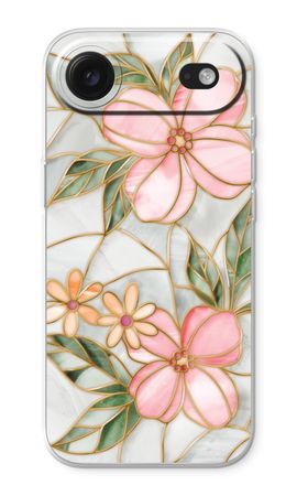 Orange stained glass flower