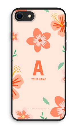 Tropical Pink Flowers Monogram