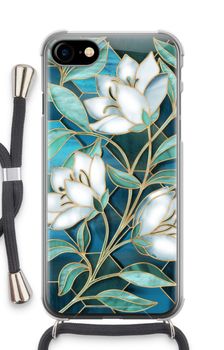 Blue stained glass flowers