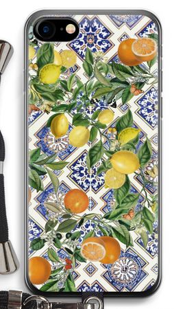 Blue tiles, lemons and oranges
