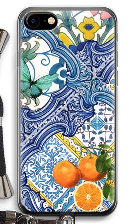 Blue tiles and oranges