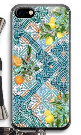 Blue tiles, lemons and oranges