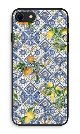 Blue tiles, lemons and oranges - small