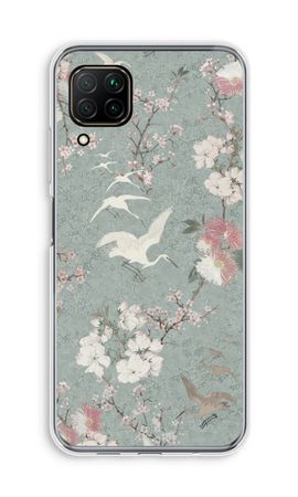 Japanese crane birds blossom