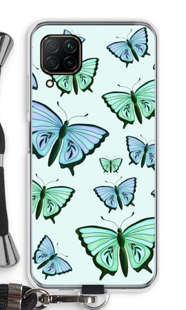 Blaue und grüne Schmetterlinge