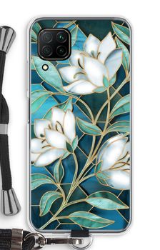 Blue stained glass flowers