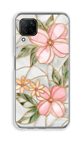 Orange stained glass flower