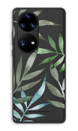 Tropical watercolor leaves