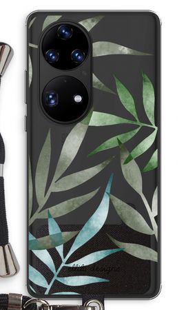 Tropical watercolor leaves