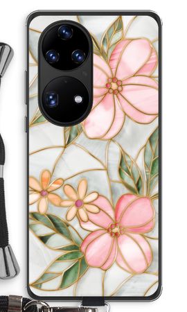 Orange stained glass flower