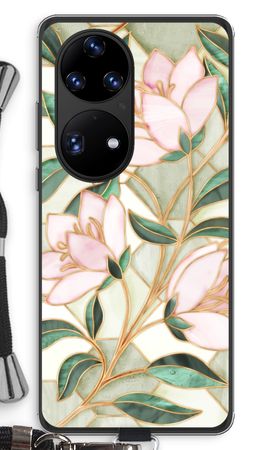 Orange stained glass flower