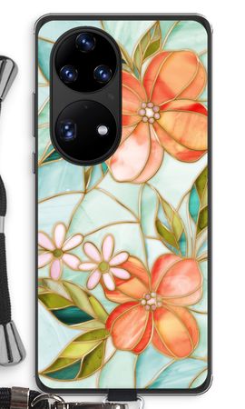 Orange stained glass flower