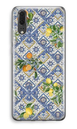 Blue tiles, lemons and oranges - small