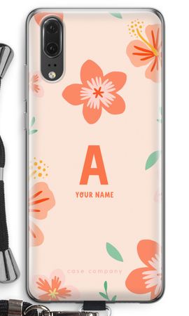 Tropical Pink Flowers Monogram