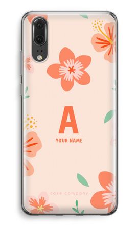 Tropical Pink Flowers Monogram