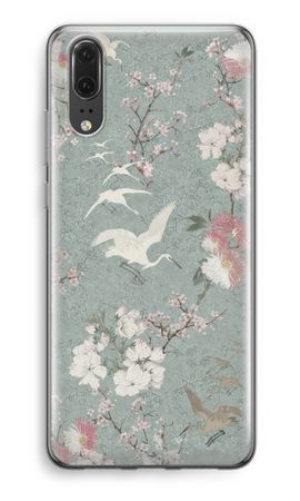 Japanese crane birds blossom