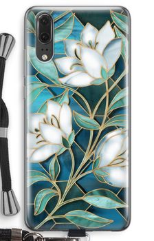 Blue stained glass flowers