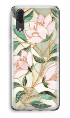 Orange stained glass flower