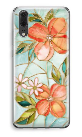 Orange stained glass flower